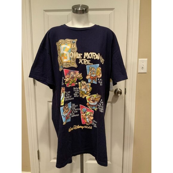 Disney Navy Blue Snow White & Seven Dwarves Vintage Sleep Shirt Nightgown O/S